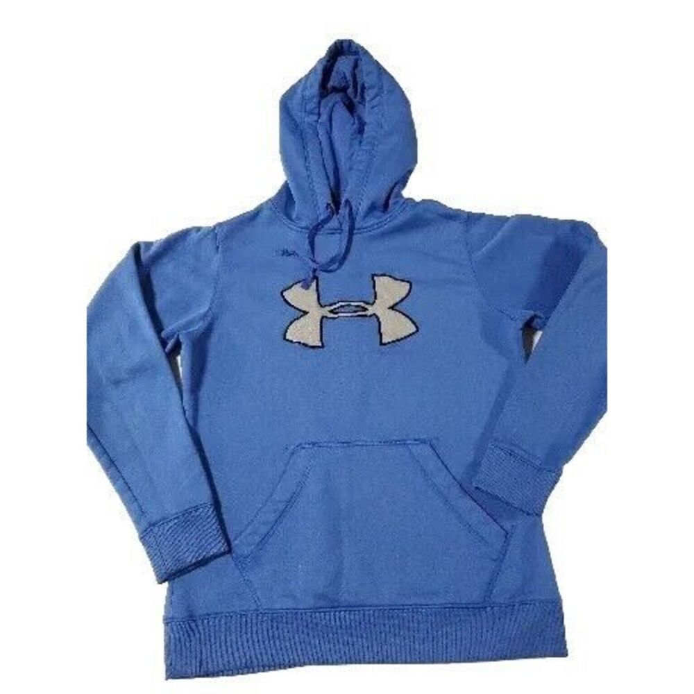 Under Armour‎ Womens Blue Hoodie with Gray Logo Size Medium